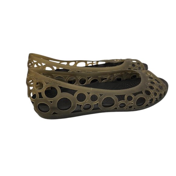 CROCS Womens Adrina Cut Out Ballet Flats, Slip On, Rubber, Comfort, Size 8 - Picture 7 of 7